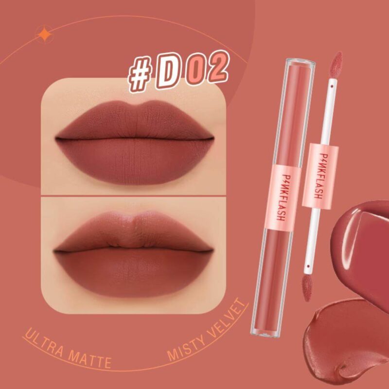 Pink Flash Double Head Matte Lipstick &Amp; Lip Gloss