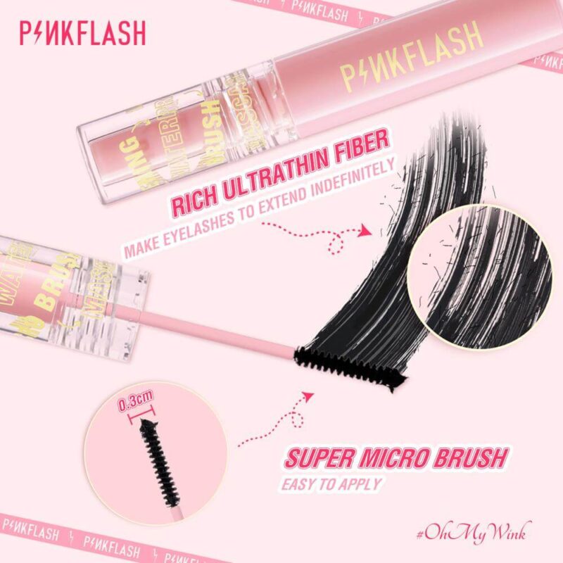 Pink Flash Lengthening Waterproof Micro Brush Mascara 6