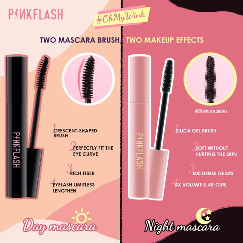 Pink Flash Waterproof Day &Amp; Night Mascara