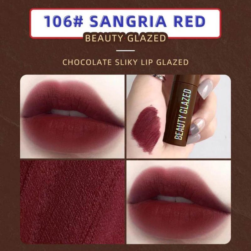 Beaty Glazed Choclate Matte Liquid Lipstick #106
